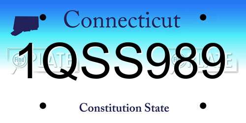 1QSS989 Connecticut License Plate