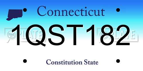 1QST182 Connecticut License Plate