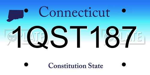 1QST187 Connecticut License Plate
