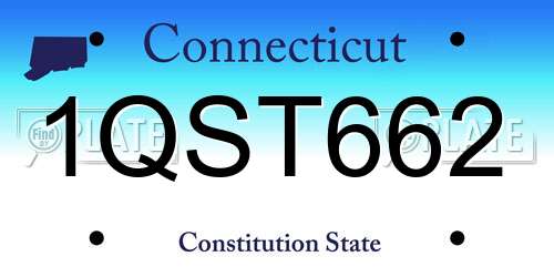 1QST662 Connecticut License Plate
