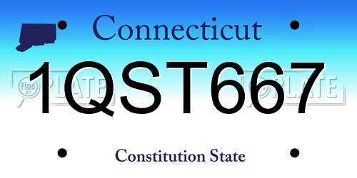 1QST667 Connecticut License Plate