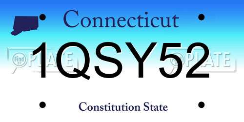 1QSY52 Connecticut License Plate