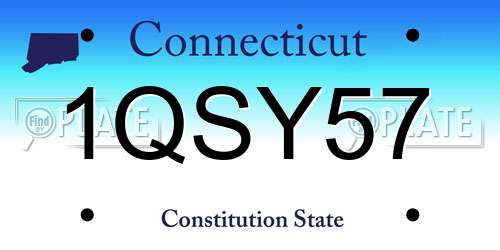 1QSY57 Connecticut License Plate