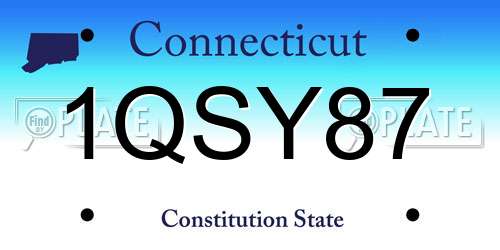 1QSY87 Connecticut License Plate
