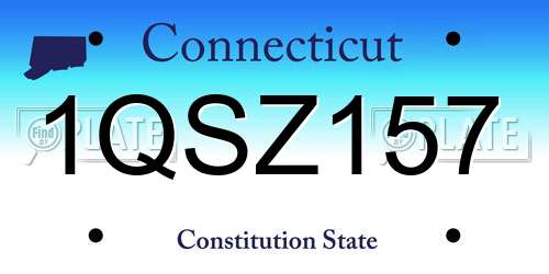 1QSZ157 Connecticut License Plate