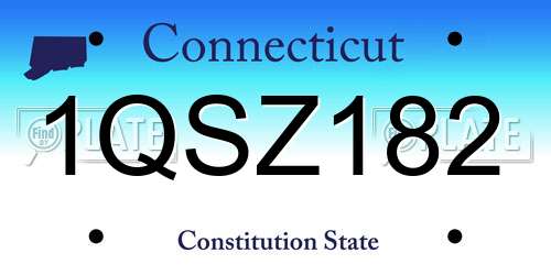 1QSZ182 Connecticut License Plate