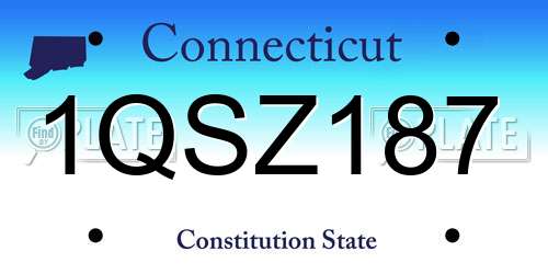1QSZ187 Connecticut License Plate