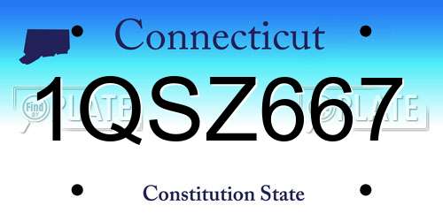 1QSZ667 Connecticut License Plate