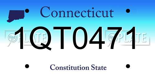 1QT0471 Connecticut License Plate