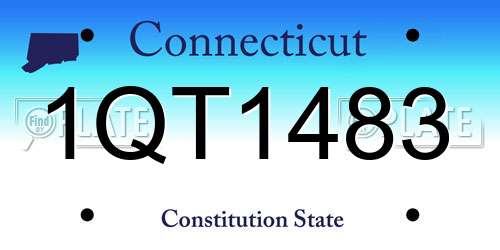 1QT1483 Connecticut License Plate