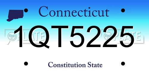1QT5225 Connecticut License Plate