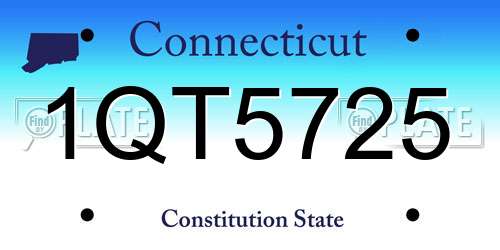 1QT5725 Connecticut License Plate