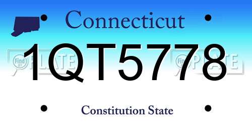 1QT5778 Connecticut License Plate