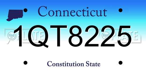 1QT8225 Connecticut License Plate
