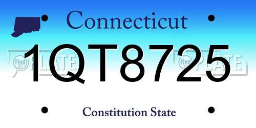1QT8725 Connecticut License Plate