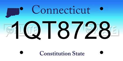 1QT8728 Connecticut License Plate