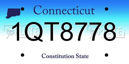 1QT8778 Connecticut License Plate