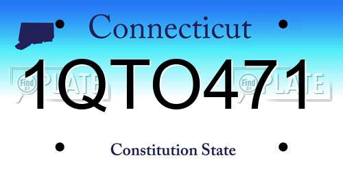 1QTO471 Connecticut License Plate