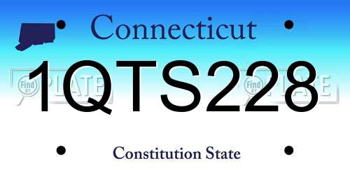 1QTS228 Connecticut License Plate