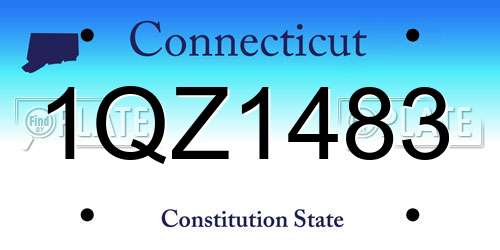 1QZ1483 Connecticut License Plate