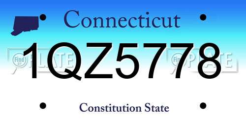 1QZ5778 Connecticut License Plate