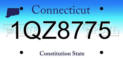 1QZ8775 Connecticut License Plate