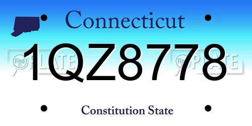 1QZ8778 Connecticut License Plate