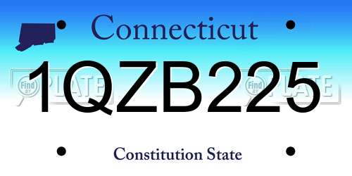 1QZB225 Connecticut License Plate