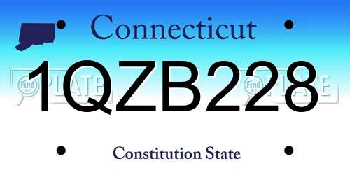 1QZB228 Connecticut License Plate