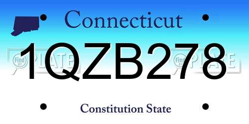 1QZB278 Connecticut License Plate
