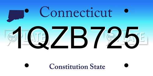 1QZB725 Connecticut License Plate