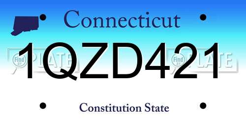 1QZD421 Connecticut License Plate