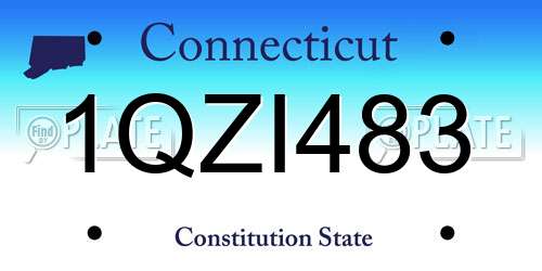 1QZI483 Connecticut License Plate