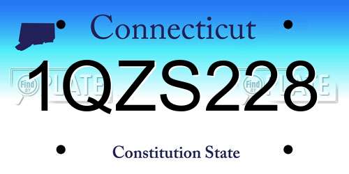 1QZS228 Connecticut License Plate