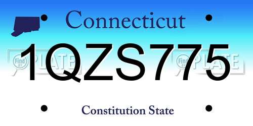 1QZS775 Connecticut License Plate