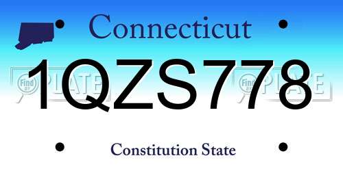 1QZS778 Connecticut License Plate