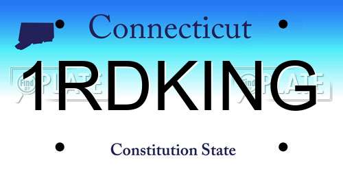 1RDKING Connecticut License Plate