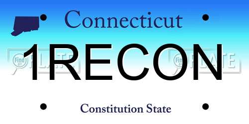 1RECON Connecticut License Plate