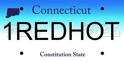 1REDHOT Connecticut License Plate