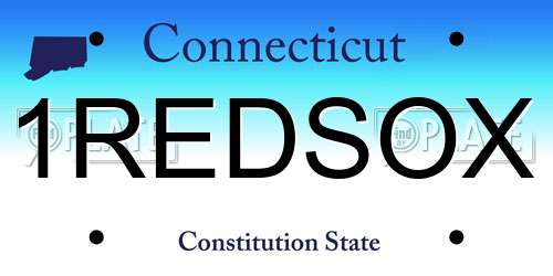1REDSOX Connecticut License Plate