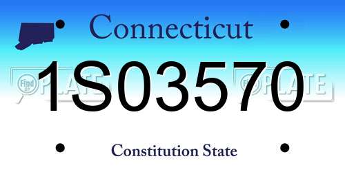 1S03570 Connecticut License Plate