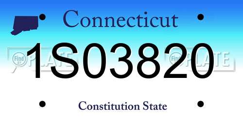 1S03820 Connecticut License Plate