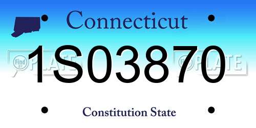1S03870 Connecticut License Plate
