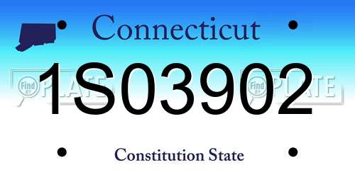 1S03902 Connecticut License Plate