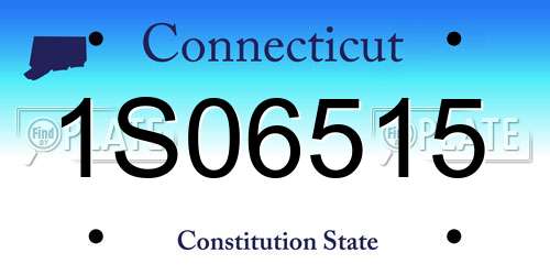 1S06515 Connecticut License Plate