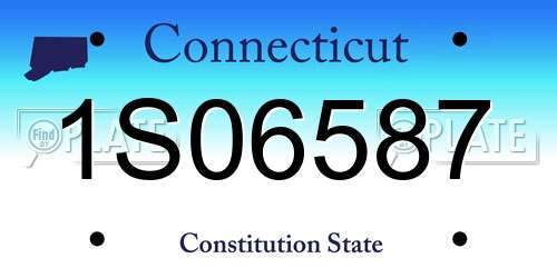 1S06587 Connecticut License Plate