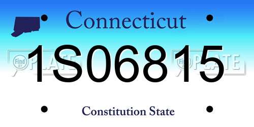 1S06815 Connecticut License Plate