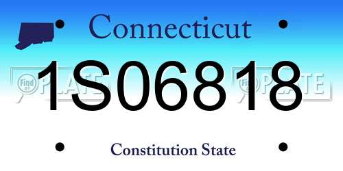 1S06818 Connecticut License Plate