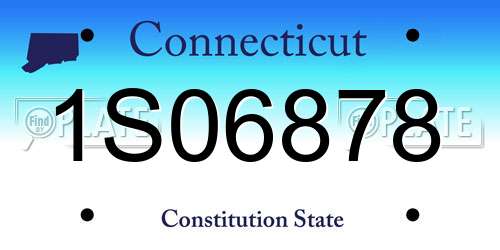 1S06878 Connecticut License Plate
