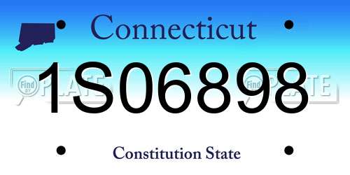 1S06898 Connecticut License Plate
